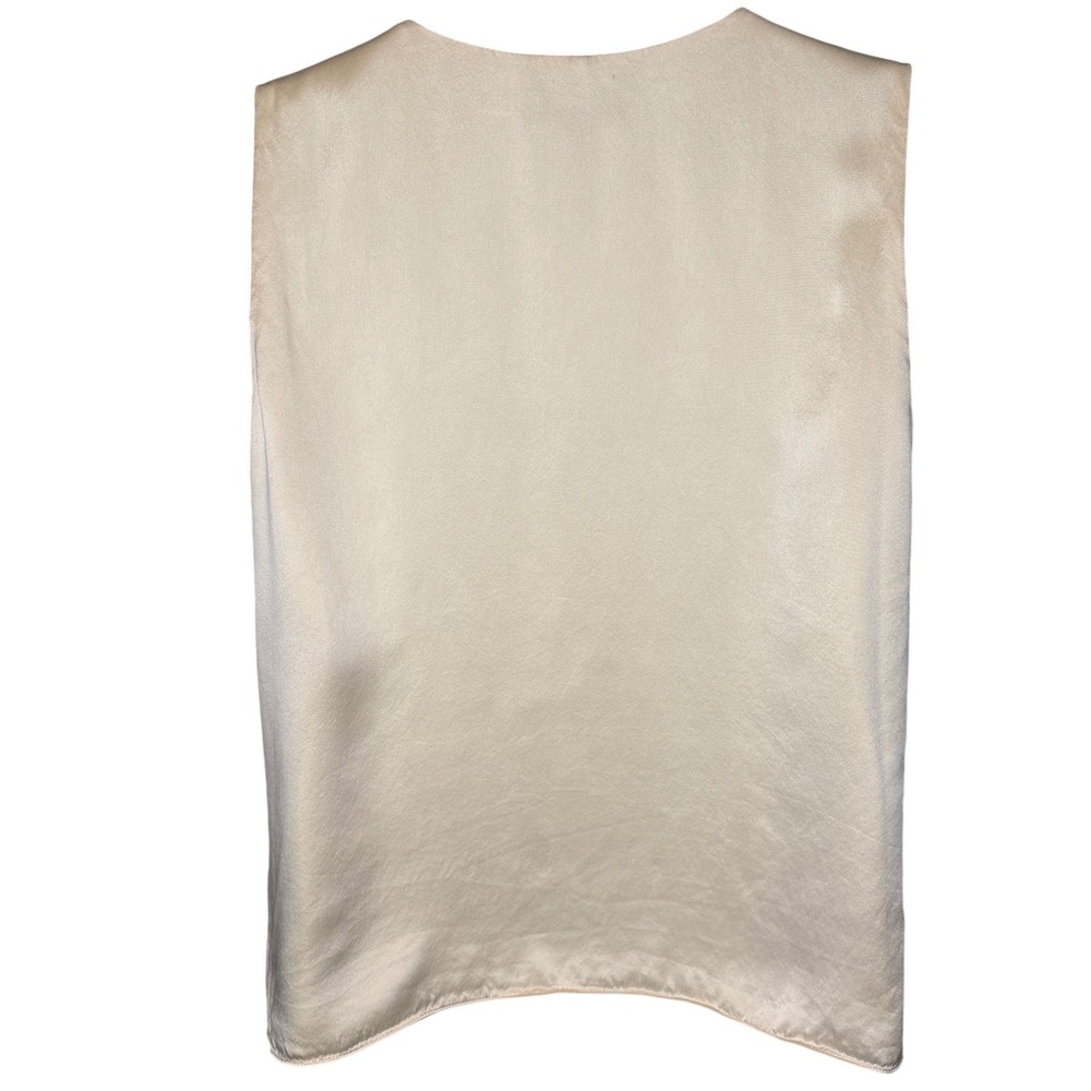 Lauren Ralph Lauren Cream Satin V-Neck Tank Top - Picture 2 of 8